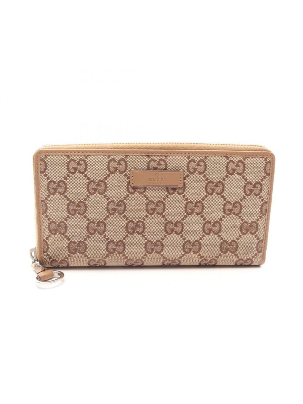 Gucci Round Wallet GG Canvas Beige Leather